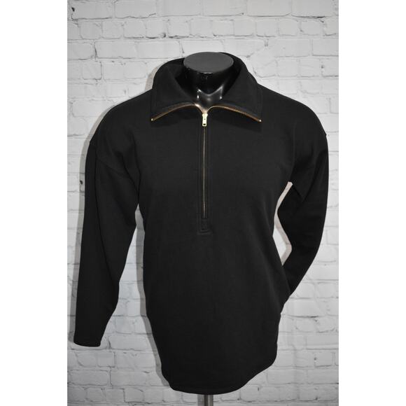J Crew Sweater 1/2 ZIP Golf Mens Size Small Pullover With Pockets Black Cotton - Picture 1 of 7